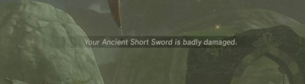 your ancient sword is badly damaged